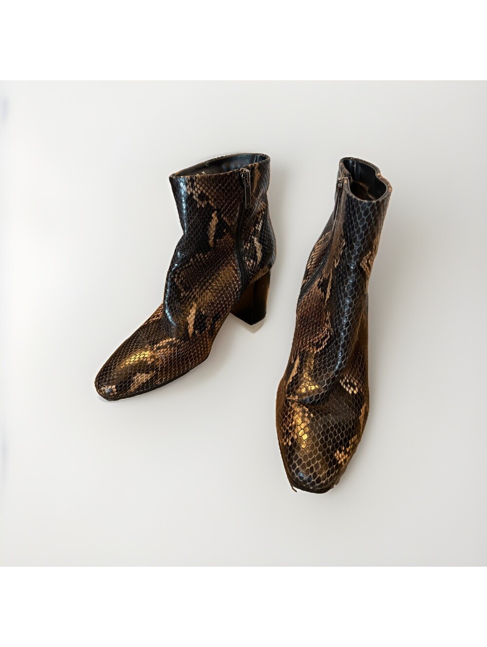 AQUATALIA SNAKE PRINT LADIES ANKLE BOOTS SIZE US8 MADE IN ITALY VGC